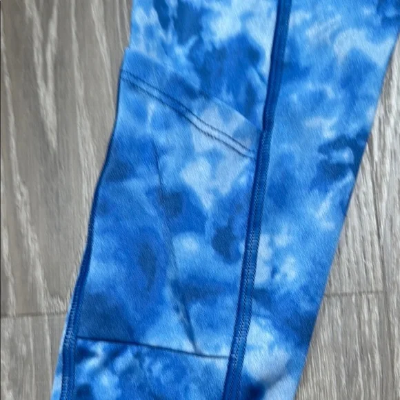 K-DEER Sneaker-Length Blue Tie-Dye Leggings XL 2 SETS OF POCKETS - Picture 2 of 6